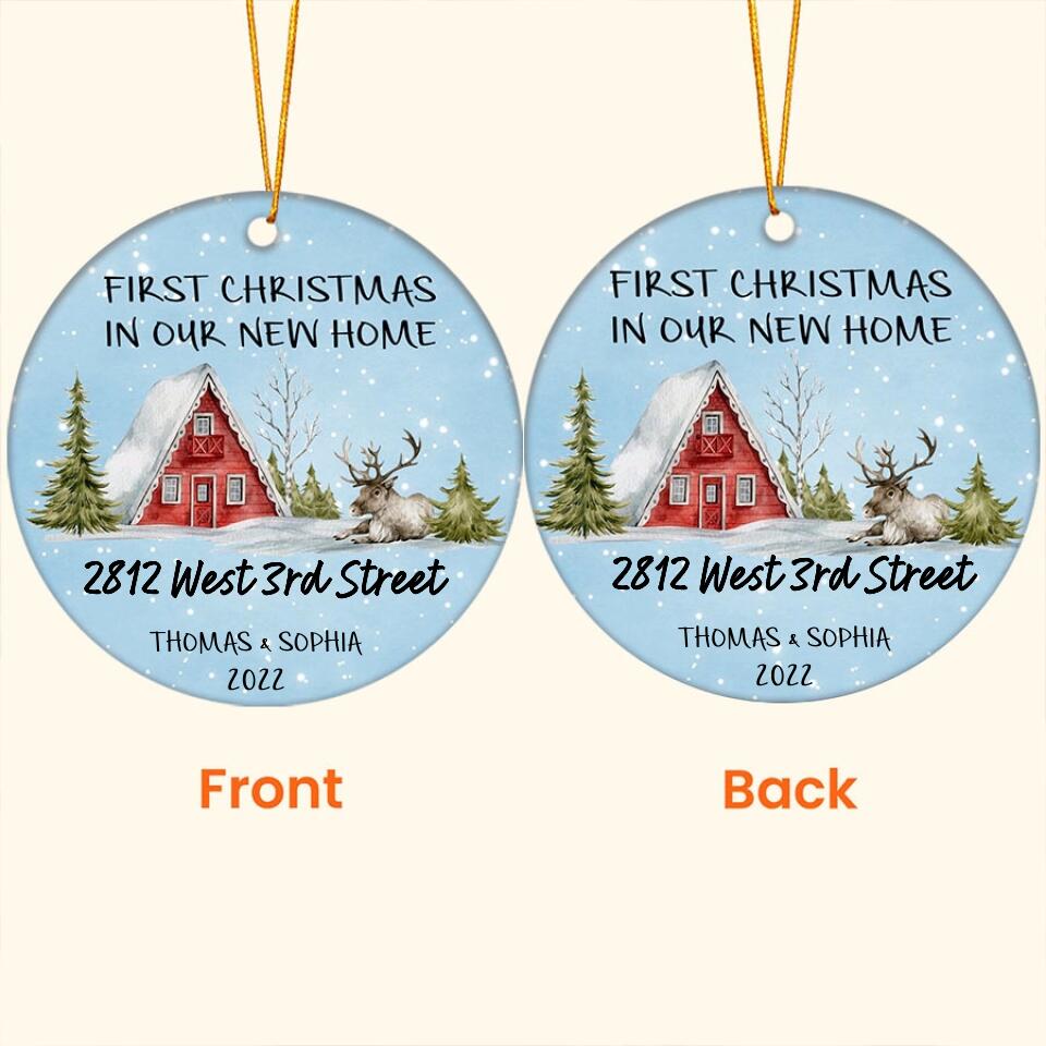 Our First Christmas In Our New Home Ornament, Custom Family Christmas Ornament, Personalized Ornament, New Family Ornament, Christmas Gifts