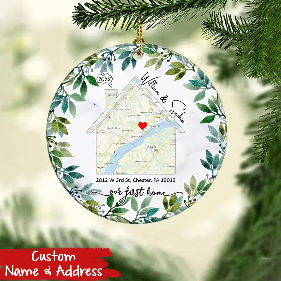 Our First Christmas In Our New Home Ornament, Custom Family Christmas Ornament, Personalized Ornament, New Family Ornament, Christmas Gifts