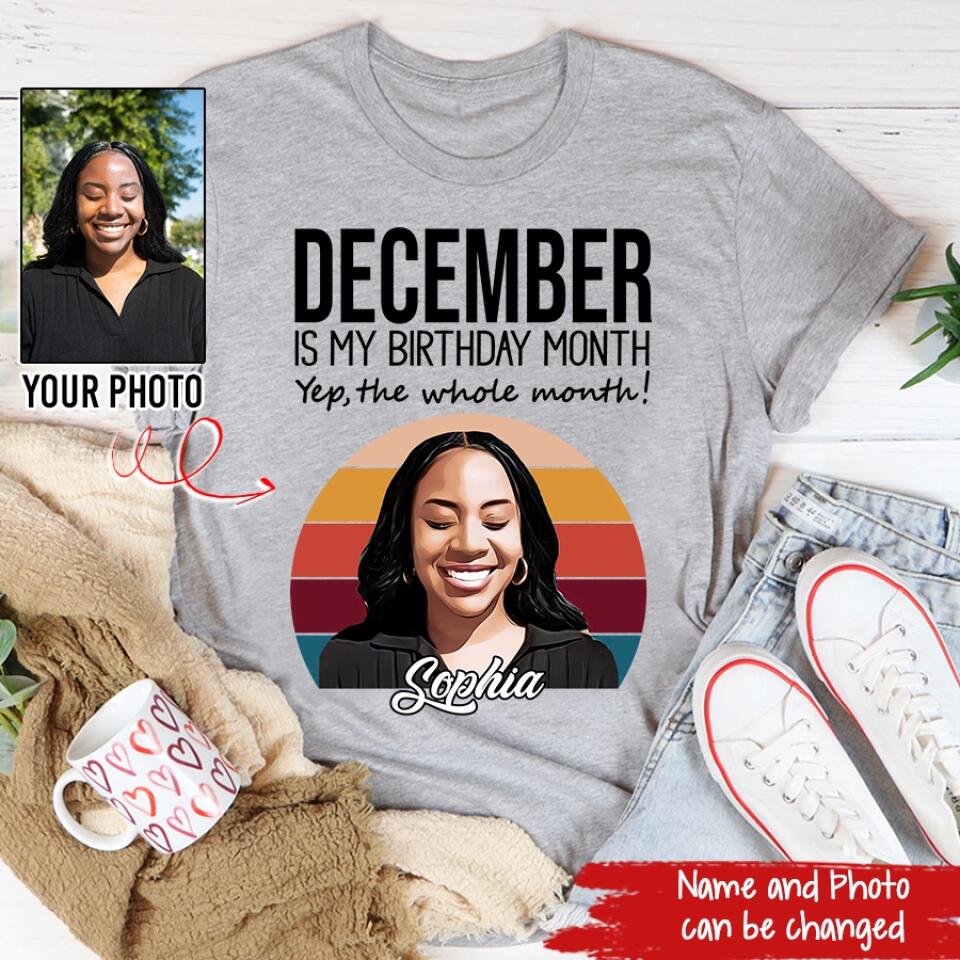 Custom December Birthday Shirt For Woman, Queens Are Born In December Gifts, Melanin Afro Woman Shirt, Black Girl Tee, Afro Queen Gift