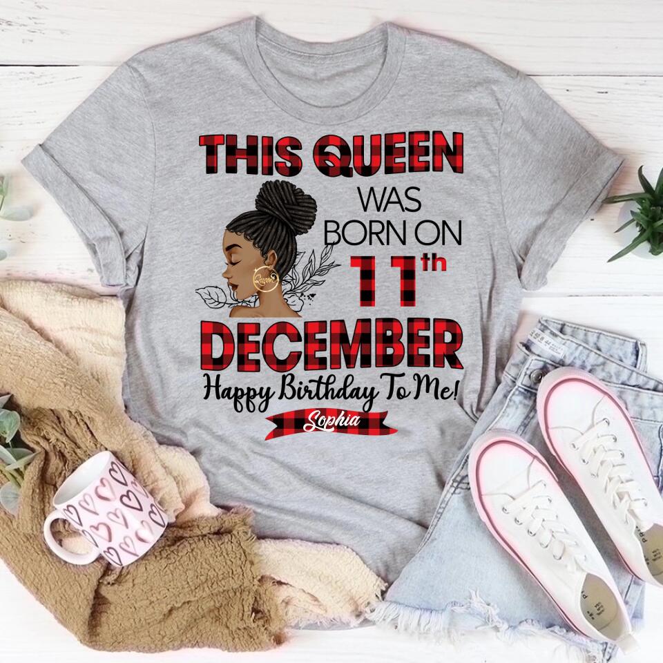 Custom December Birthday Shirt For Woman, Queens Are Born In December Gifts, Melanin Afro Woman Shirt, Black Girl Tee, Afro Queen Gift