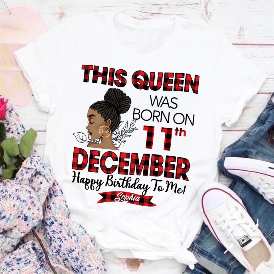 Custom December Birthday Shirt For Woman, Queens Are Born In December Gifts, Melanin Afro Woman Shirt, Black Girl Tee, Afro Queen Gift