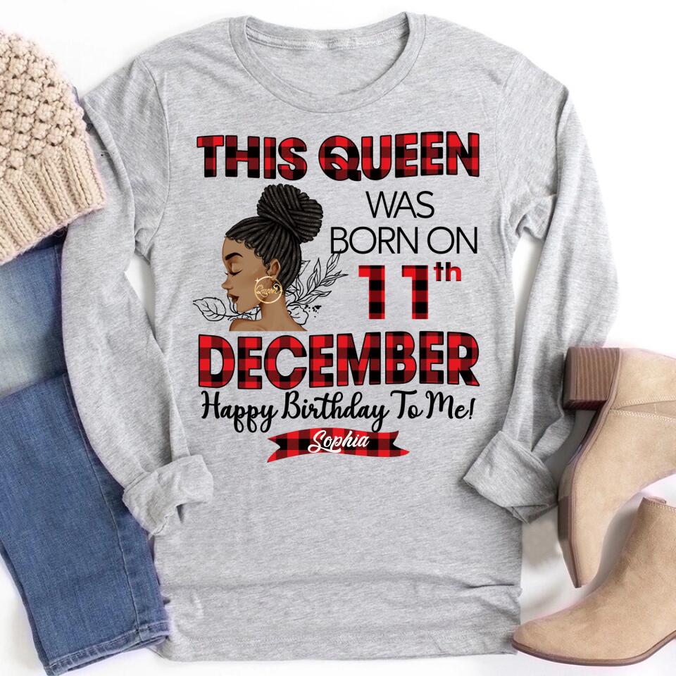 Custom December Birthday Shirt For Woman, Queens Are Born In December Gifts, Melanin Afro Woman Shirt, Black Girl Tee, Afro Queen Gift
