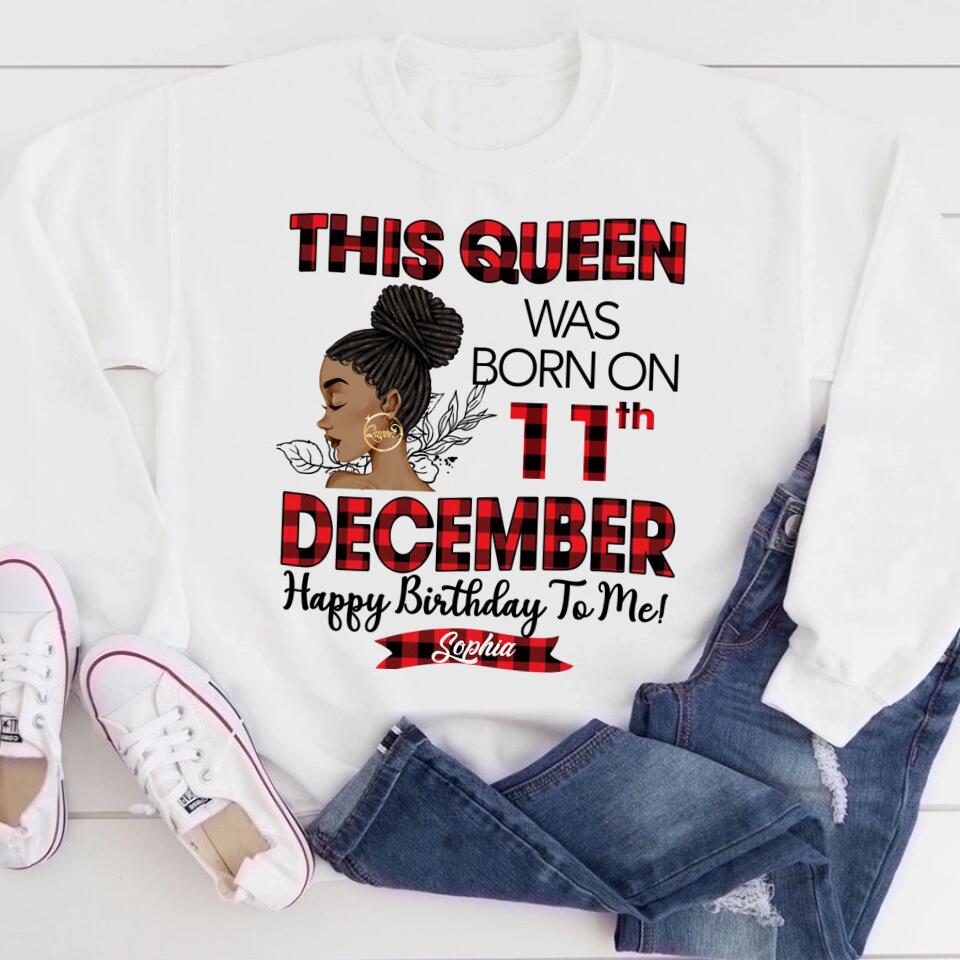 Custom December Birthday Shirt For Woman, Queens Are Born In December Gifts, Melanin Afro Woman Shirt, Black Girl Tee, Afro Queen Gift