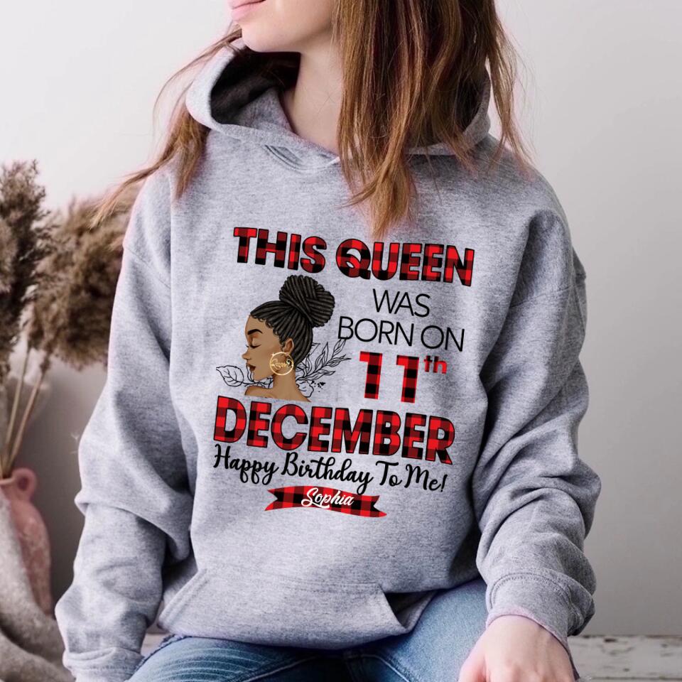 Custom December Birthday Shirt For Woman, Queens Are Born In December Gifts, Melanin Afro Woman Shirt, Black Girl Tee, Afro Queen Gift