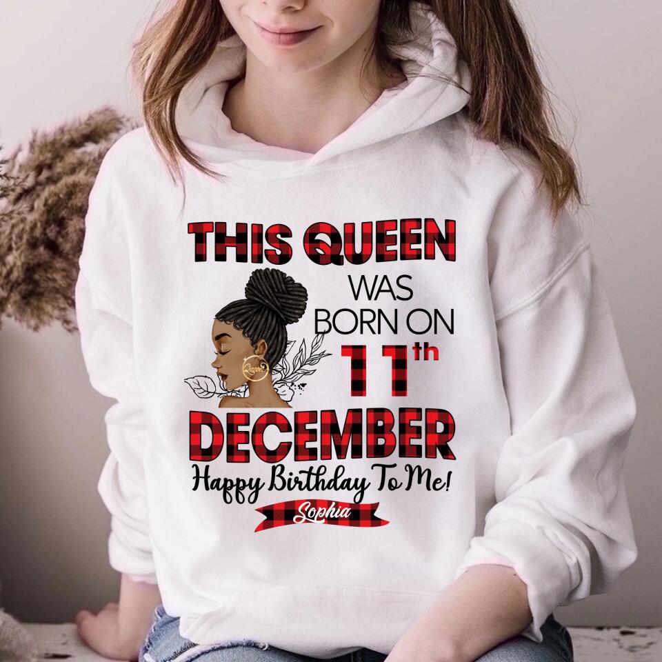 Custom December Birthday Shirt For Woman, Queens Are Born In December Gifts, Melanin Afro Woman Shirt, Black Girl Tee, Afro Queen Gift