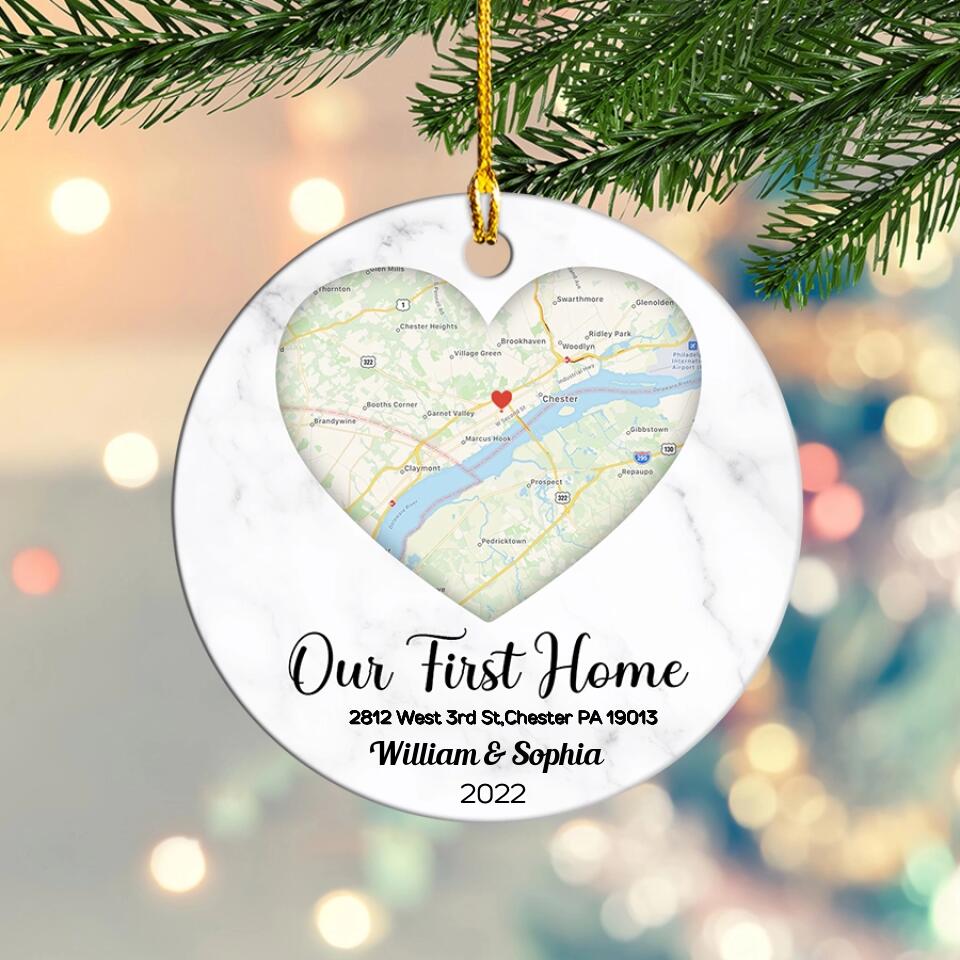 Our First Christmas In Our New Home Ornament, Custom Family Christmas Ornament, Personalized Ornament, New Family Ornament, Christmas Gifts