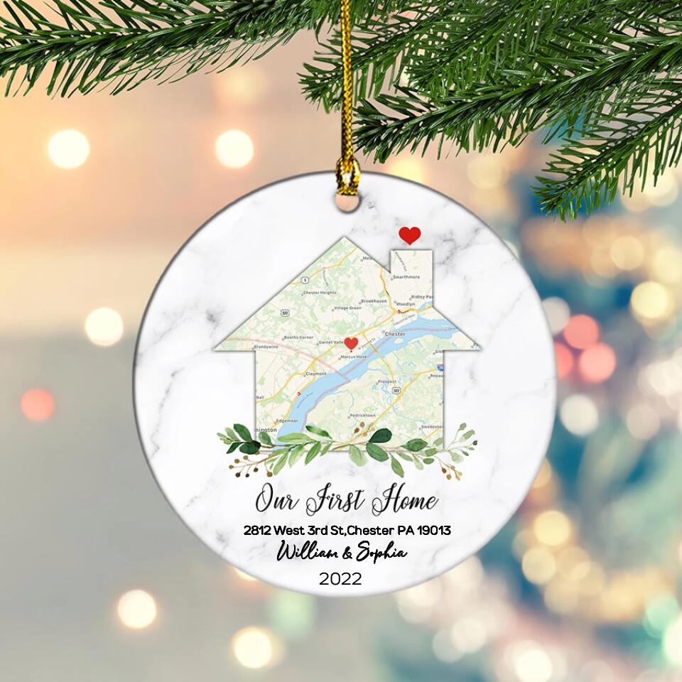 Our First Christmas In Our New Home Ornament, Custom Family Christmas Ornament, Personalized Ornament, New Family Ornament, Christmas Gifts