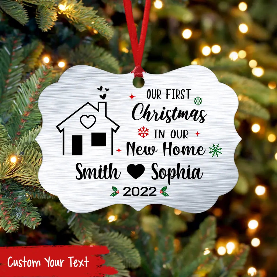 Our First Christmas In Our New Home Ornament, Custom Family Christmas Ornament, Personalized Ornament, New Family Ornament, Christmas Gifts