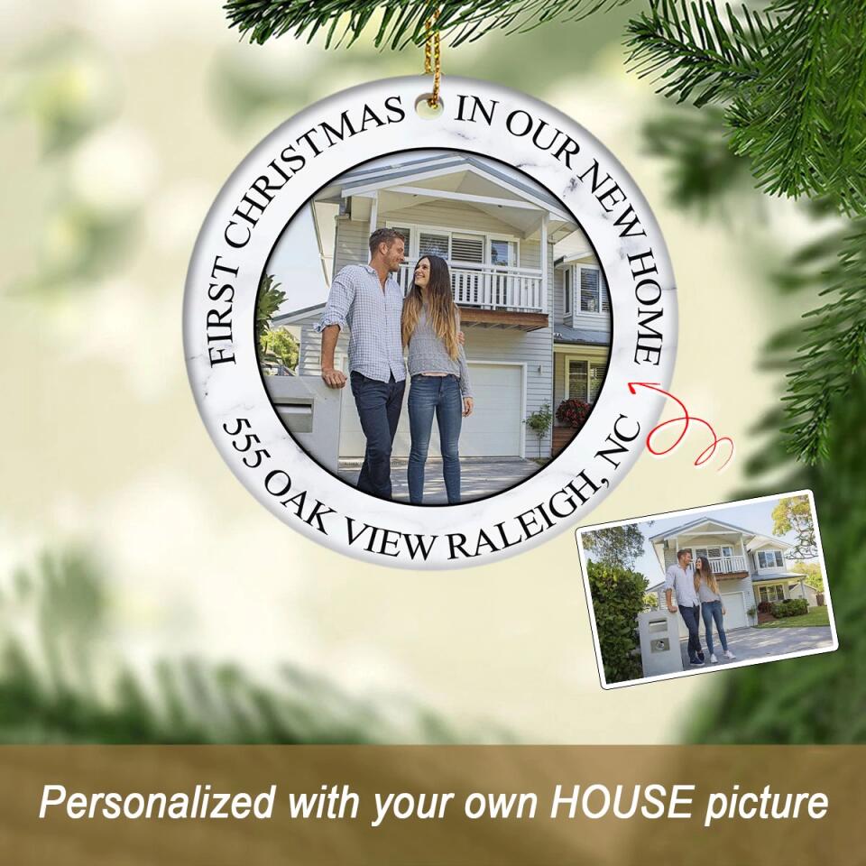 Our First Christmas In Our New Home Ornament, Custom Family Christmas Ornament, Personalized Ornament, New Family Ornament, Christmas Gifts
