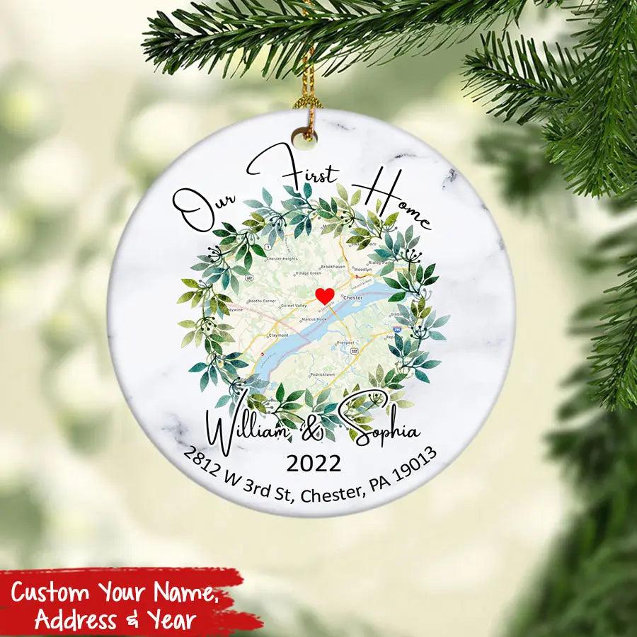 Our First Christmas In Our New Home Ornament, Custom Family Christmas Ornament, Personalized Ornament, New Family Ornament, Christmas Gifts