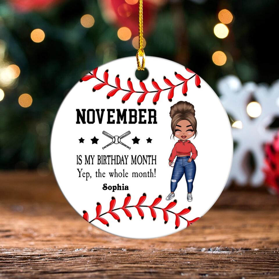 November Birthday Ornament, Custom Birthday Ornament, Queens Are Born In November, November Birthday Ornaments, November Birthday Gift