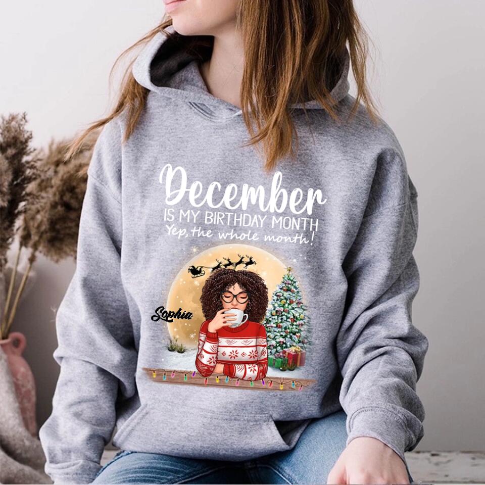 Custom December Birthday Shirt For Woman, Queens Are Born In December Gifts, Melanin Afro Woman Shirt, Black Girl Tee, Afro Queen Gift