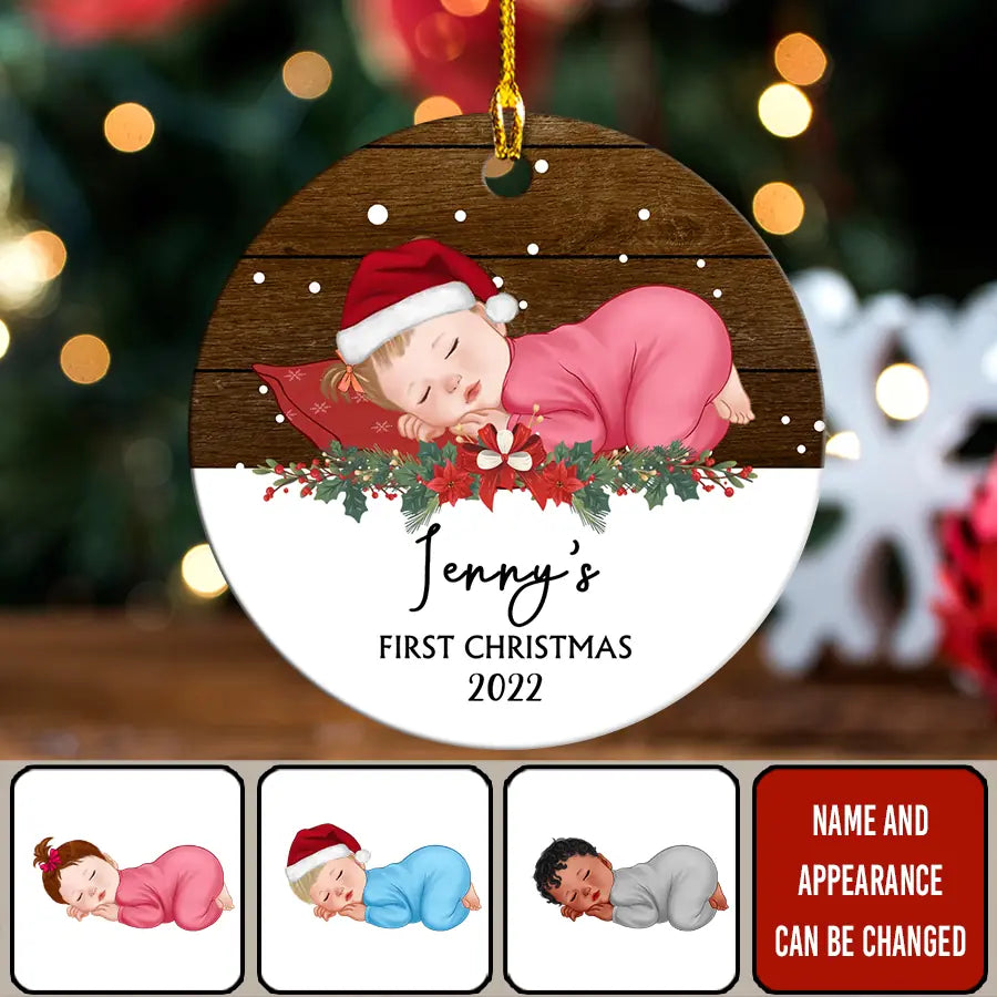 Personalized Baby's First Christmas Ornament, Baby's 1st Christmas Ornament, Image Christmas Ornament, Christmas Ornaments