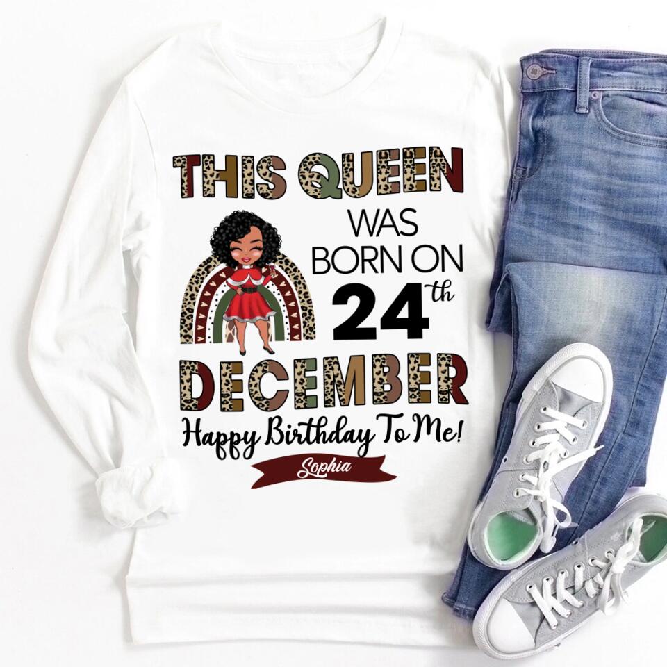 Custom December Birthday Shirt For Woman, Queens Are Born In December Gifts, Melanin Afro Woman Shirt, Black Girl Tee, Afro Queen Gift