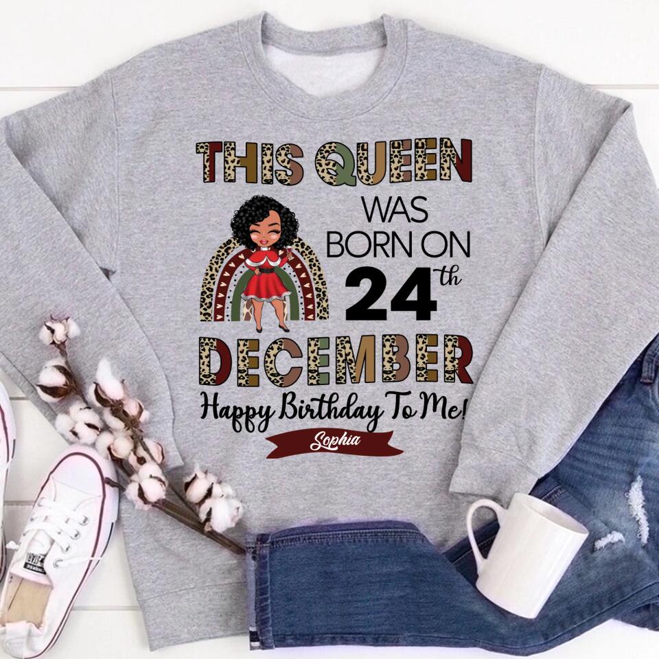 Custom December Birthday Shirt For Woman, Queens Are Born In December Gifts, Melanin Afro Woman Shirt, Black Girl Tee, Afro Queen Gift