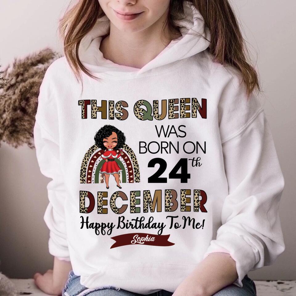 Custom December Birthday Shirt For Woman, Queens Are Born In December Gifts, Melanin Afro Woman Shirt, Black Girl Tee, Afro Queen Gift