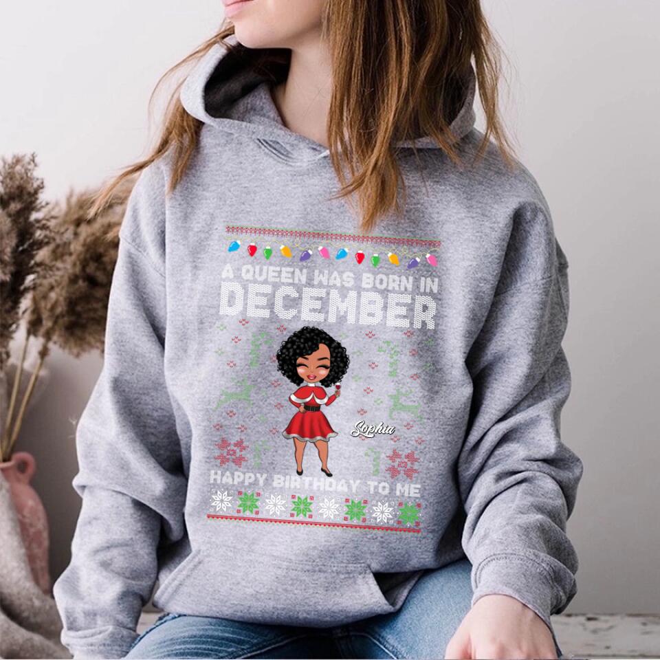 Custom December Birthday Shirt For Woman, Queens Are Born In December Gifts, Melanin Afro Woman Shirt, Black Girl Tee, Afro Queen Gift