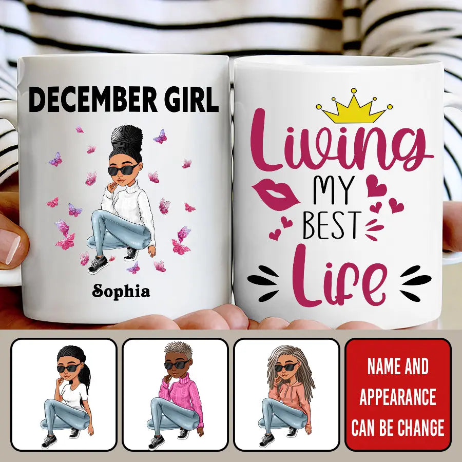 December Birthday Mug, Custom Birthday Mug, Queens are Born In December, December Birthday Mug For Woman, December Birthday Gifts