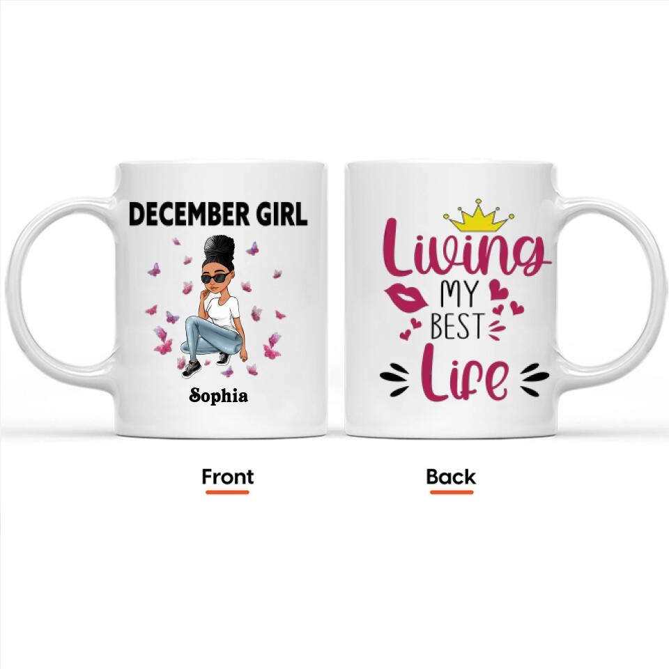 December Birthday Mug, Custom Birthday Mug, Queens are Born In December, December Birthday Mug For Woman, December Birthday Gifts