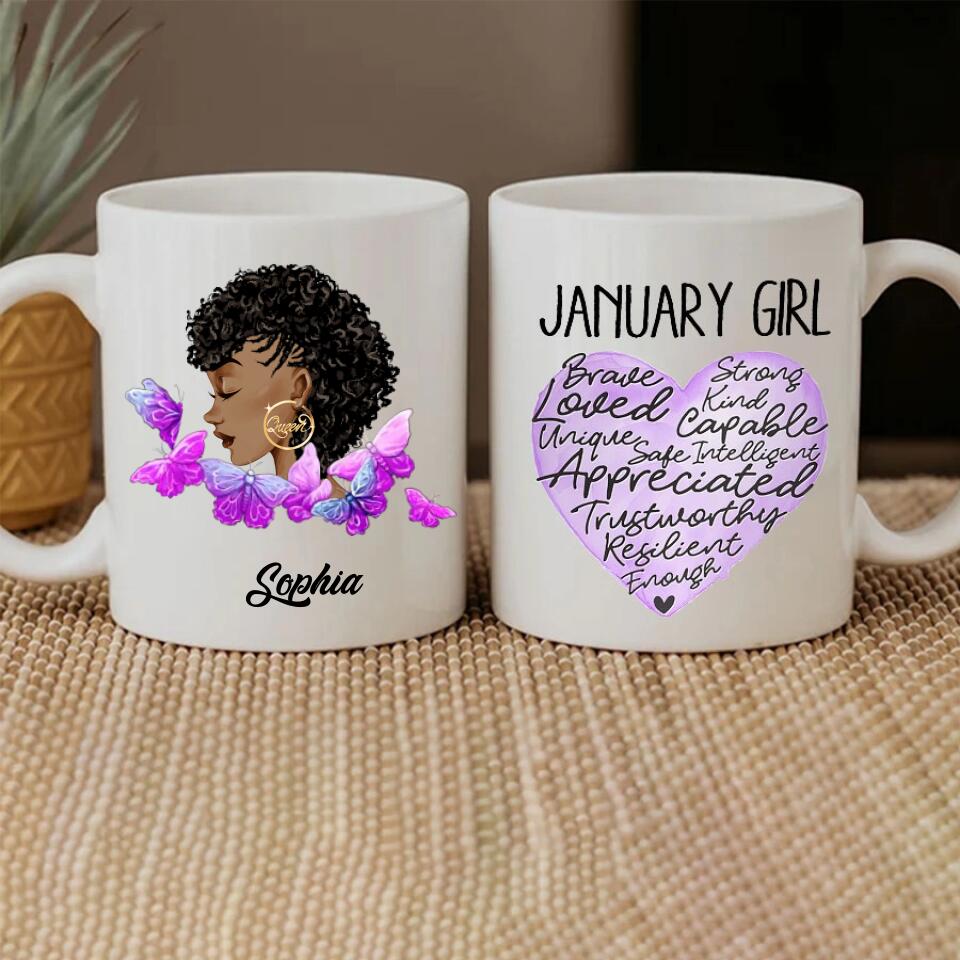 January Birthday Mug, Custom Birthday Mug, Queens are Born In January, January Birthday Mug For Woman, January Birthday Gifts