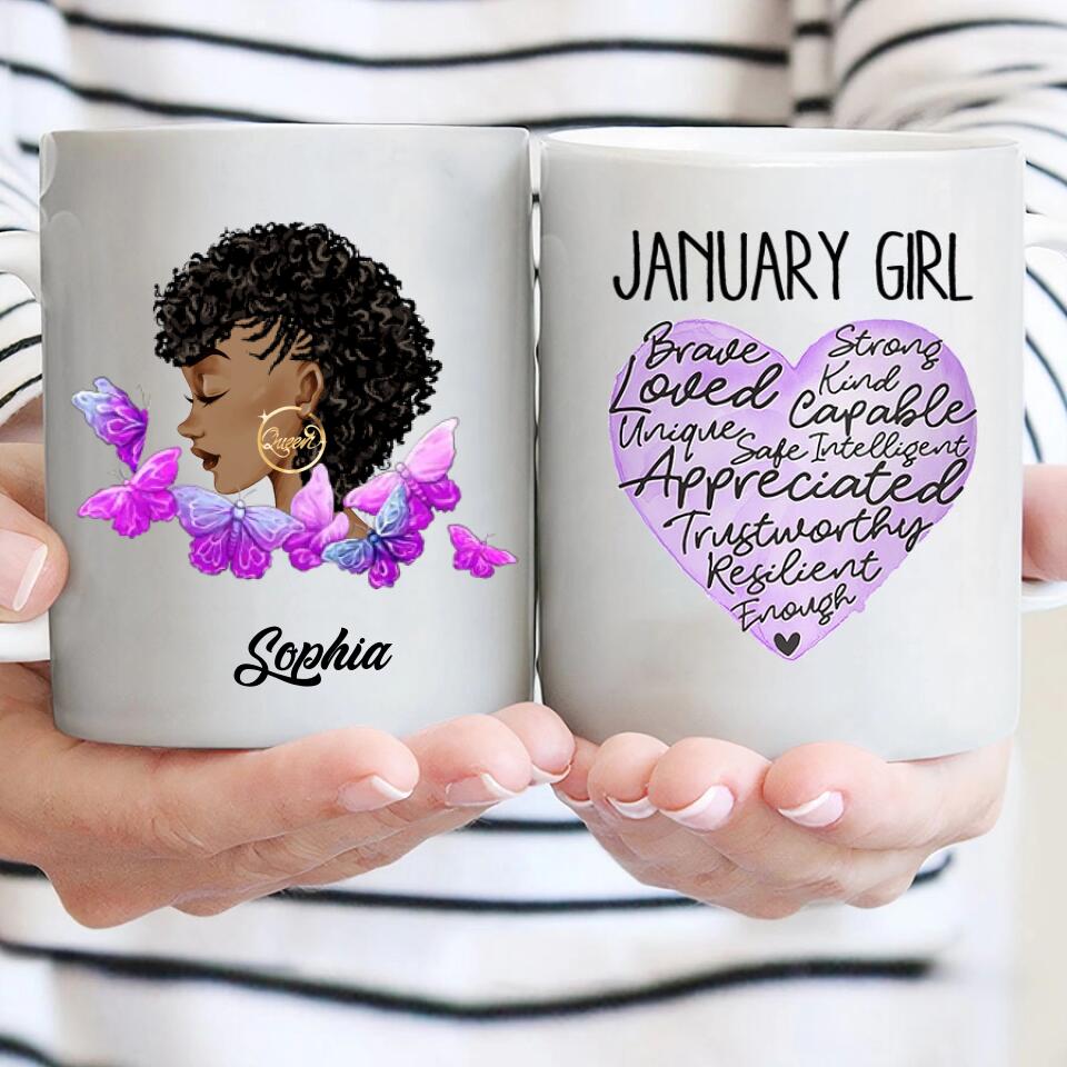 January Birthday Mug, Custom Birthday Mug, Queens are Born In January, January Birthday Mug For Woman, January Birthday Gifts