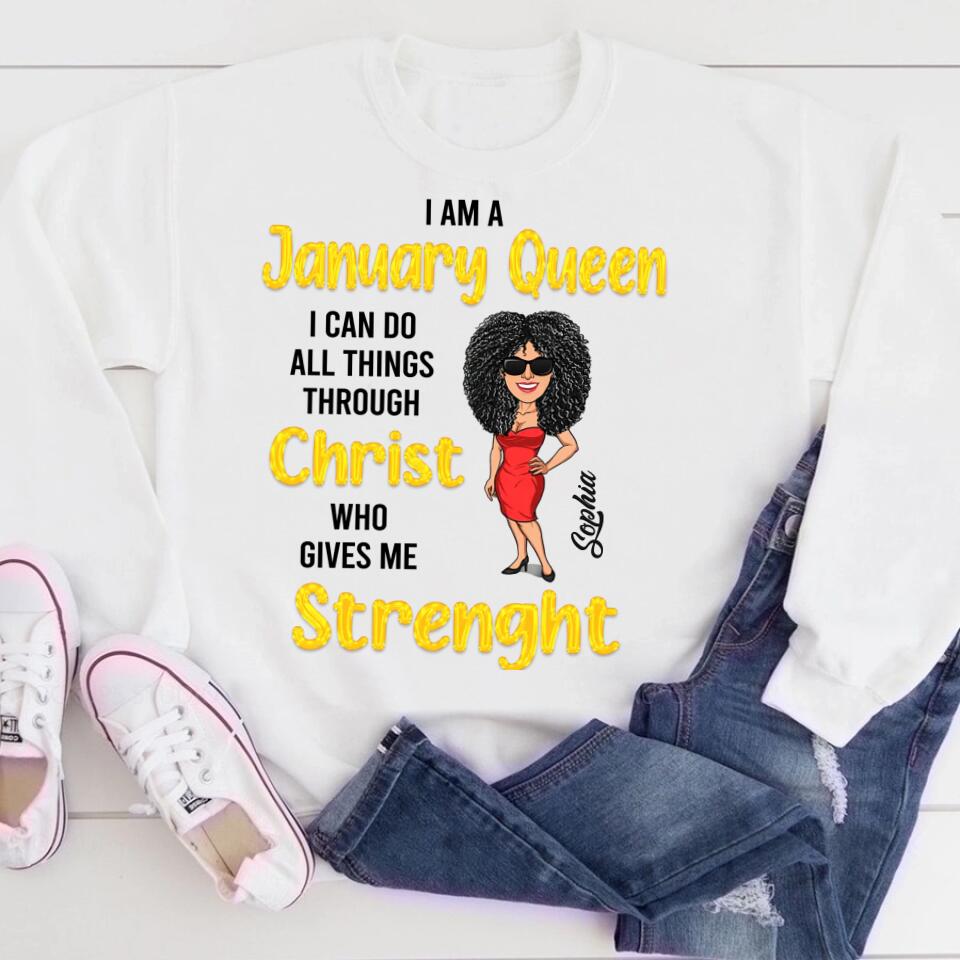 January Birthday Shirt, Custom Birthday Shirt, Queens Are Born In January, January Birthday Shirts For Woman, January Birthday Gifts