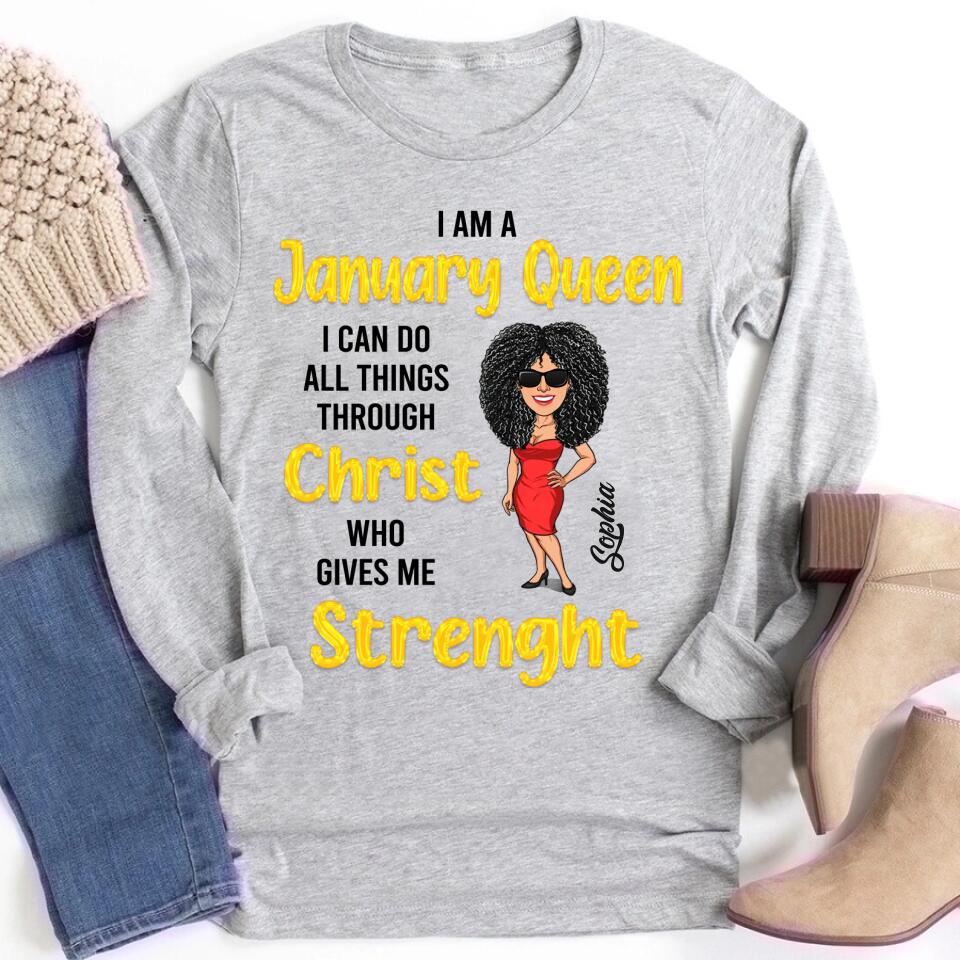 January Birthday Shirt, Custom Birthday Shirt, Queens Are Born In January, January Birthday Shirts For Woman, January Birthday Gifts