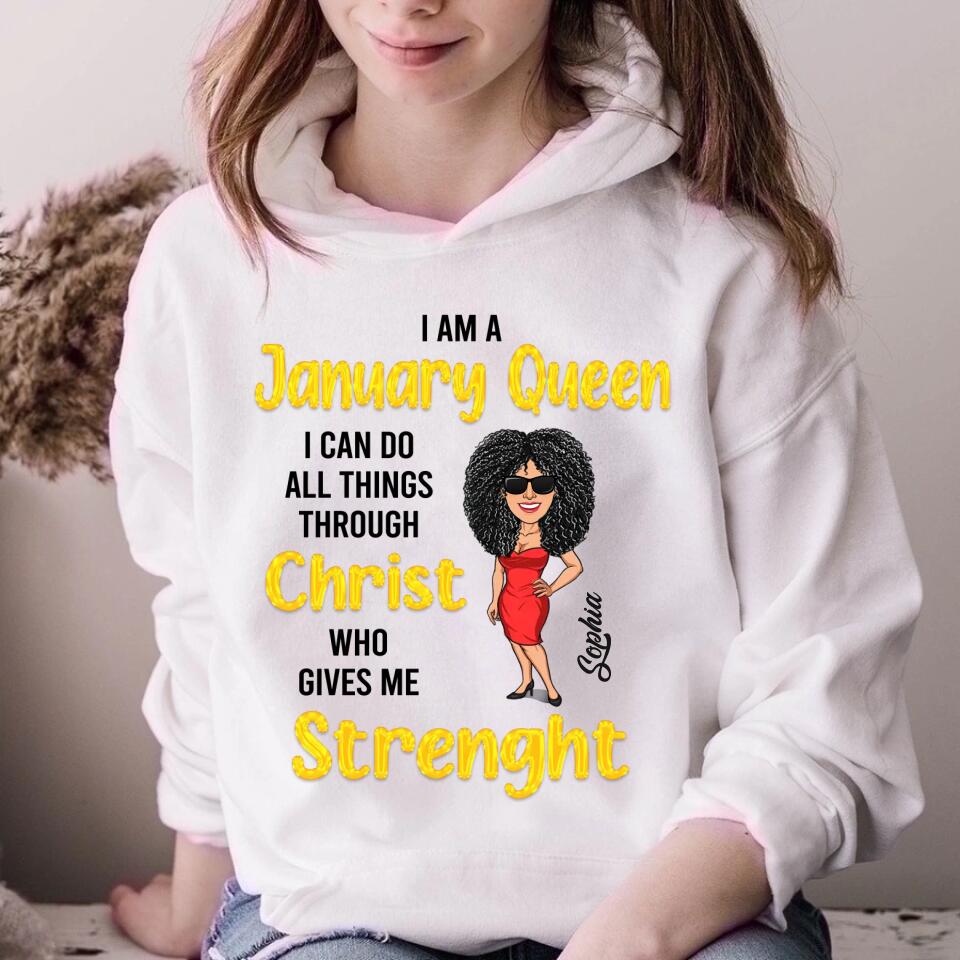 January Birthday Shirt, Custom Birthday Shirt, Queens Are Born In January, January Birthday Shirts For Woman, January Birthday Gifts