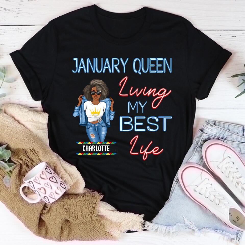 January Birthday Shirt, Custom Birthday Shirt, Queens Are Born In January, January Birthday Shirts For Woman, January Birthday Gifts