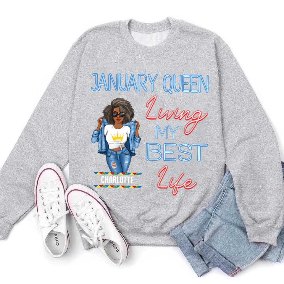 January Birthday Shirt, Custom Birthday Shirt, Queens Are Born In January, January Birthday Shirts For Woman, January Birthday Gifts