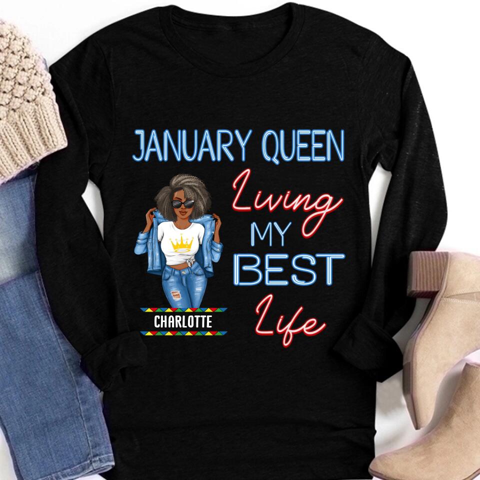 January Birthday Shirt, Custom Birthday Shirt, Queens Are Born In January, January Birthday Shirts For Woman, January Birthday Gifts