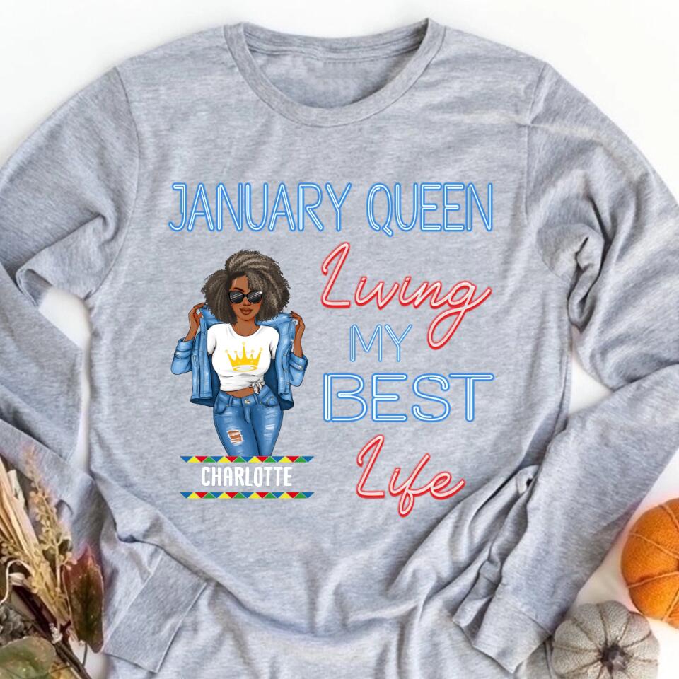 January Birthday Shirt, Custom Birthday Shirt, Queens Are Born In January, January Birthday Shirts For Woman, January Birthday Gifts