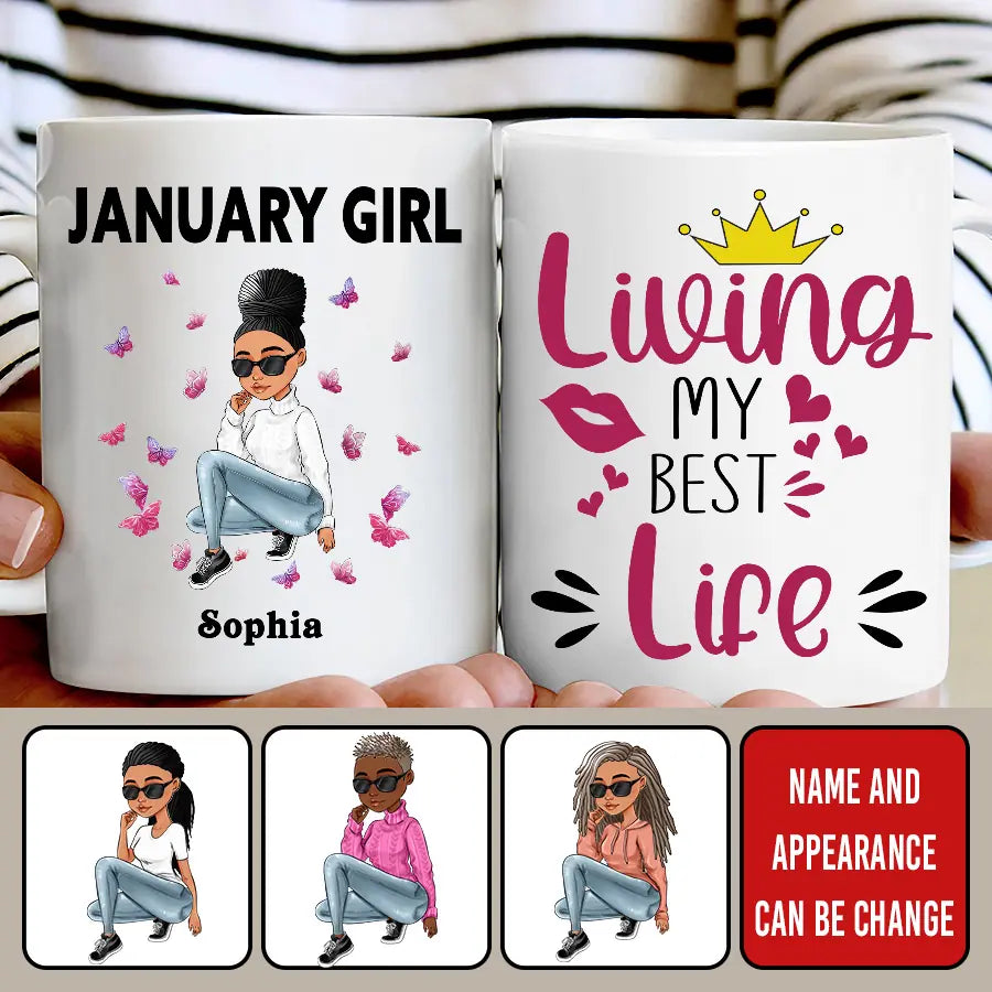 January Birthday Mug, Custom Birthday Mug, Queens are Born In January, January Birthday Mug For Woman, January Birthday Gifts