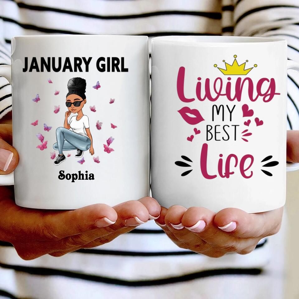 January Birthday Mug, Custom Birthday Mug, Queens are Born In January, January Birthday Mug For Woman, January Birthday Gifts