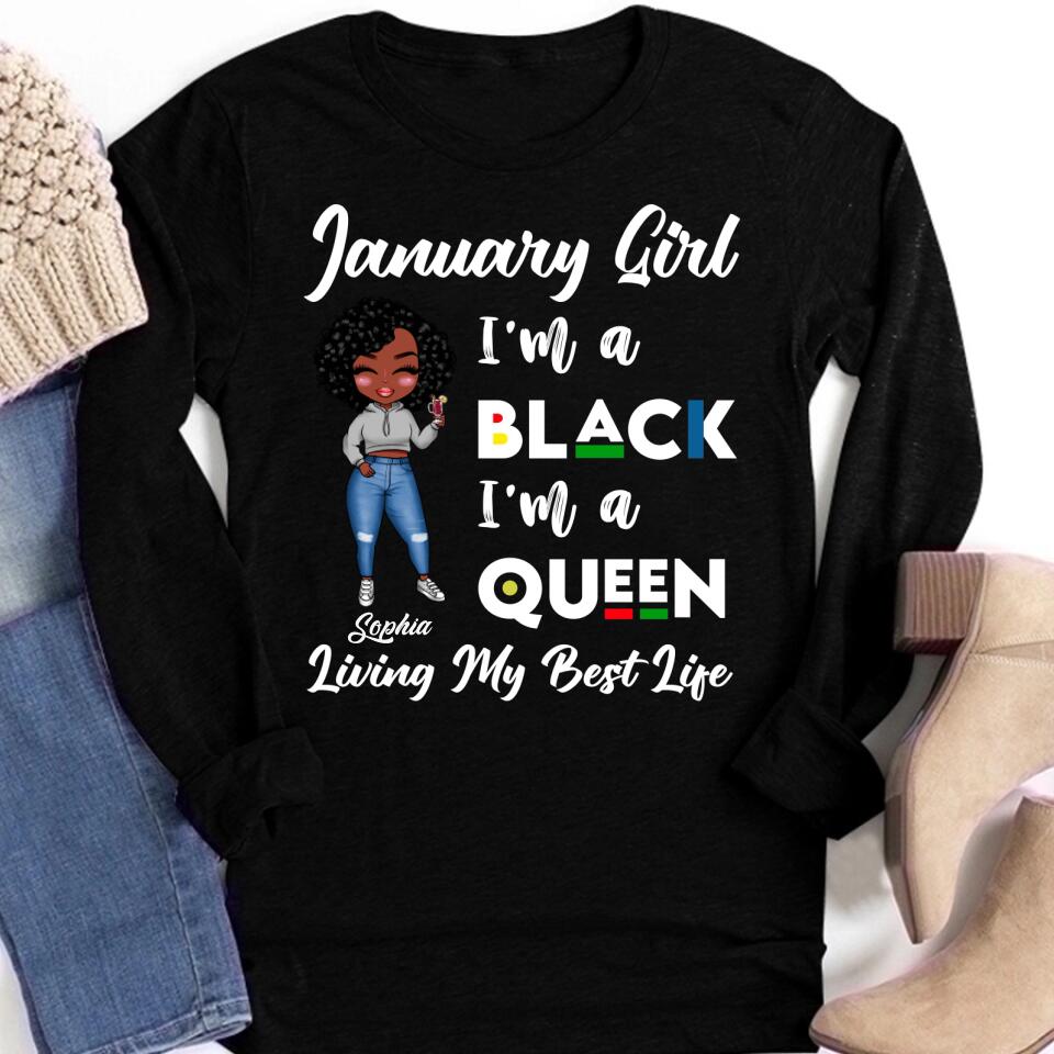 January Birthday Shirt, Custom Birthday Shirt, Queens Are Born In January, January Birthday Shirts For Woman, January Birthday Gifts