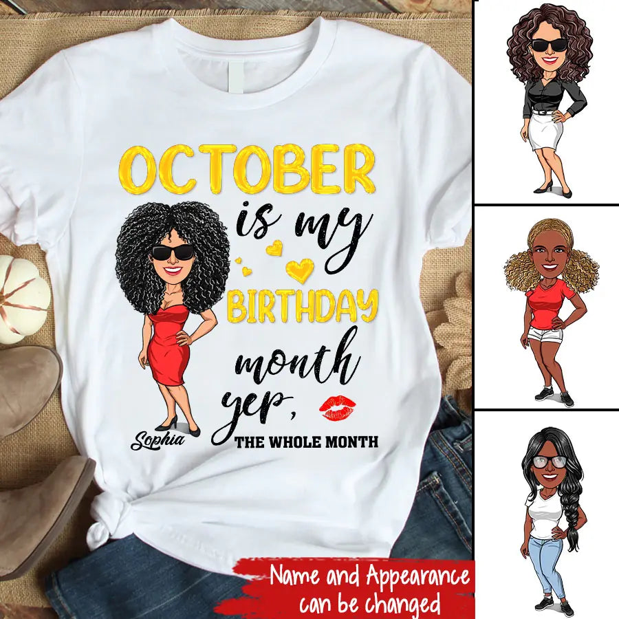 October Birthday Shirt, Custom Birthday Shirt, Queens Are Born In October, October Birthday Shirts For Woman, October Birthday Gifts