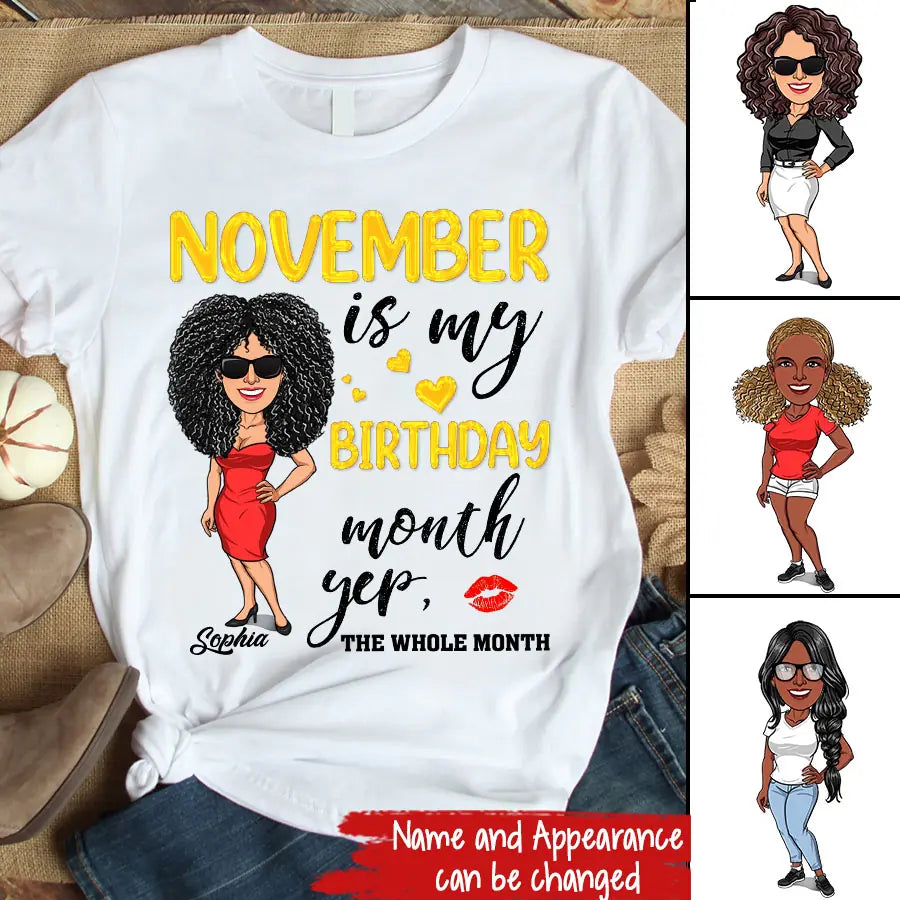 November Birthday Shirt, Custom Birthday Shirt, Queens Are Born In November, November Birthday Shirts For Woman, November Birthday Gifts