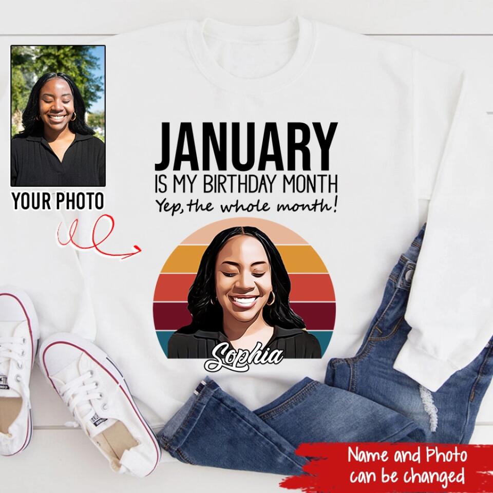 Custom January Birthday Shirt For Woman, Queens was Born In January Gifts, Melanin Afro Woman Shirt, Black Girl Tee, Afro Queen Gift