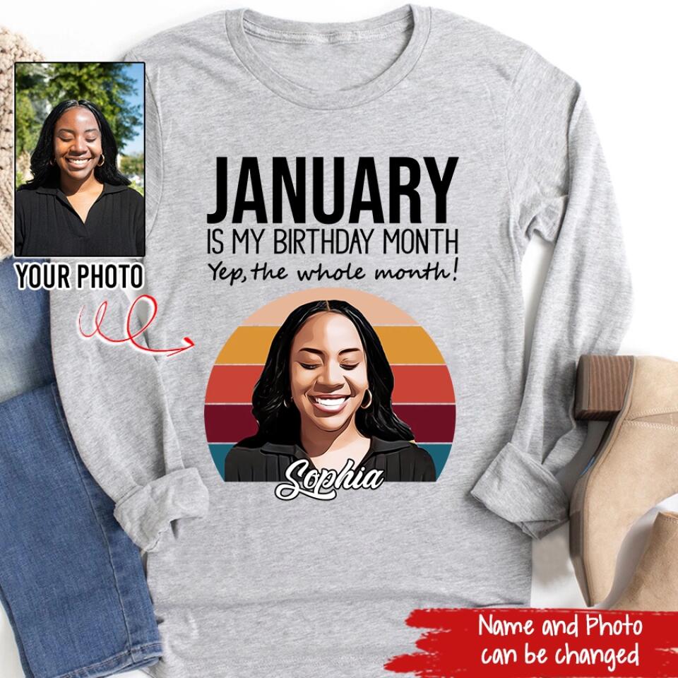 Custom January Birthday Shirt For Woman, Queens was Born In January Gifts, Melanin Afro Woman Shirt, Black Girl Tee, Afro Queen Gift
