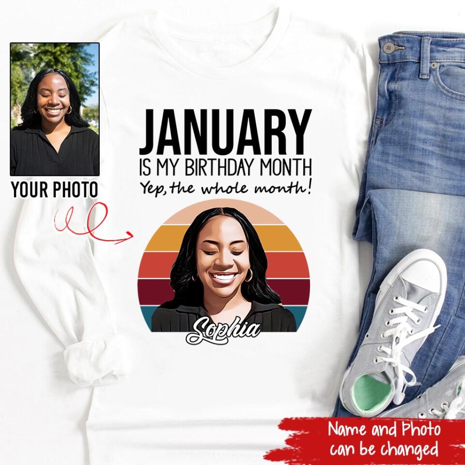 Custom January Birthday Shirt For Woman, Queens was Born In January Gifts, Melanin Afro Woman Shirt, Black Girl Tee, Afro Queen Gift