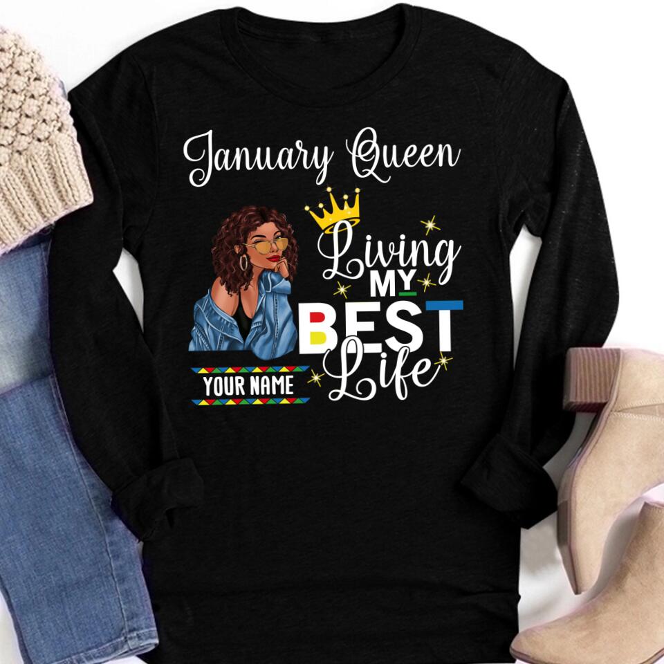 January Birthday Shirt, Custom Birthday Shirt, Queens Are Born In January, January Birthday Shirts For Woman, January Birthday Gifts