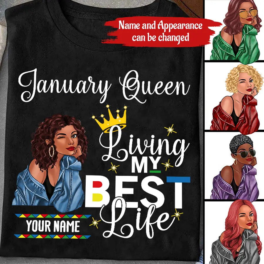 January Birthday Shirt, Custom Birthday Shirt, Queens Are Born In January, January Birthday Shirts For Woman, January Birthday Gifts