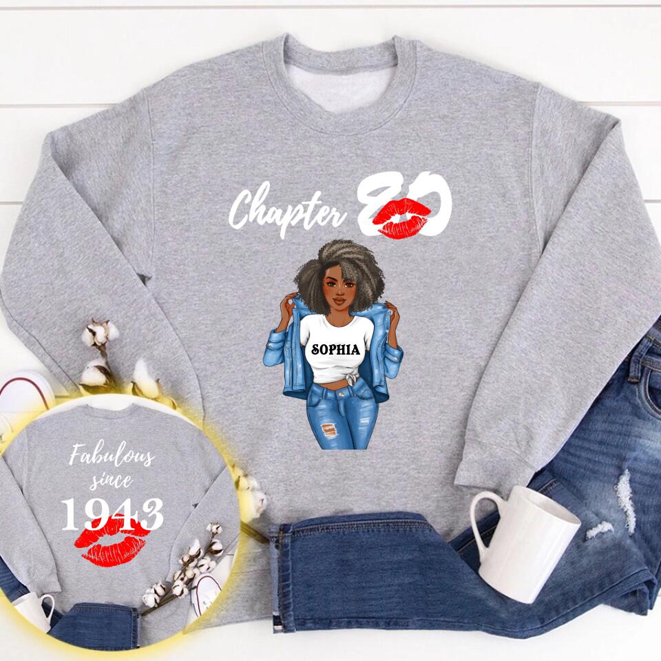 Personalized 80th birthday gifts ideas 80th birthday shirt for her back in 1943 turning 80 shirts 80 birthday t shirts for woman