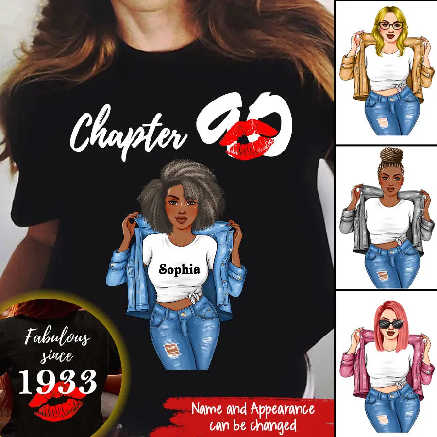 Personalized 90th birthday gifts ideas 90th birthday shirt for her back in 1933 turning 90 shirts 90 birthday t shirts for woman