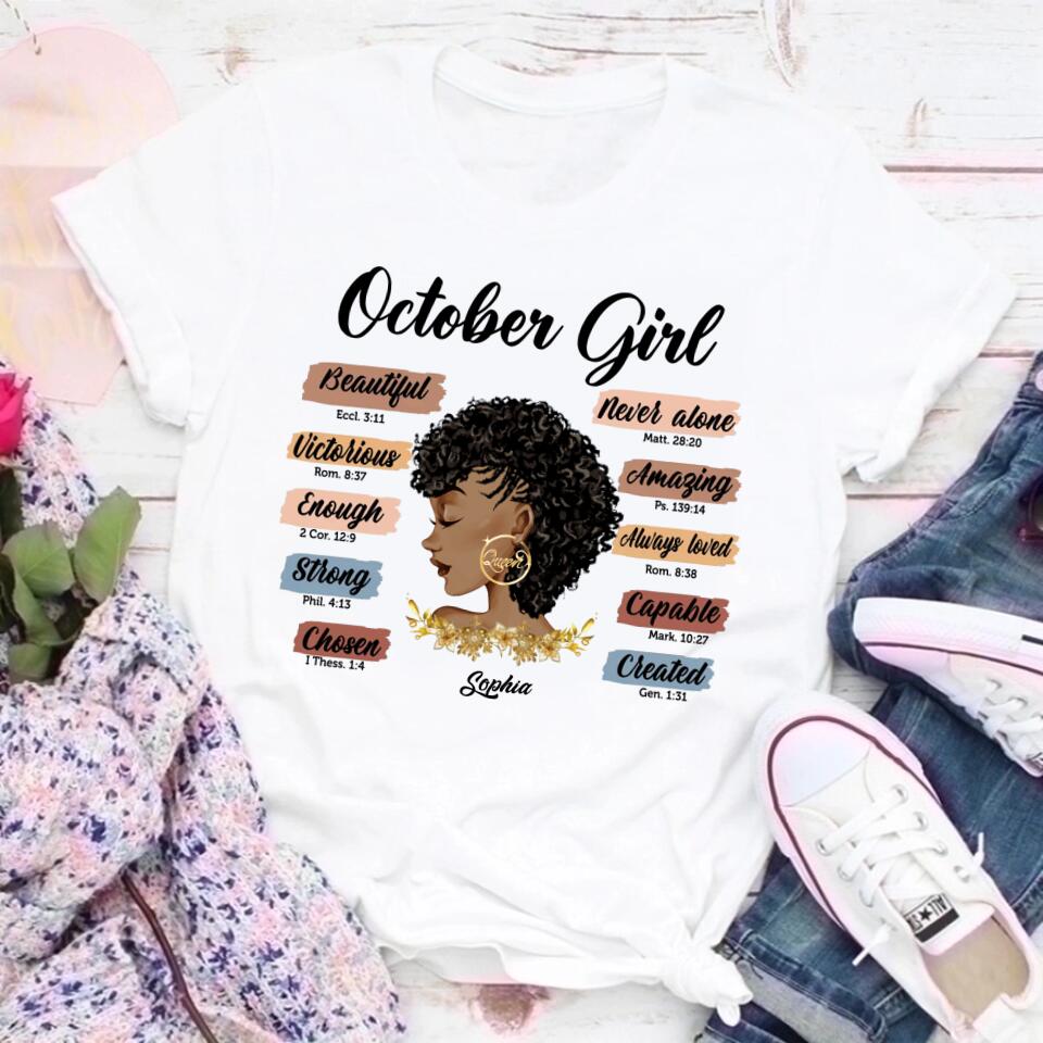 October Birthday Shirt, Custom Birthday Shirt, Queens was Born In October, October Birthday Shirts For Woman, October Birthday Gifts