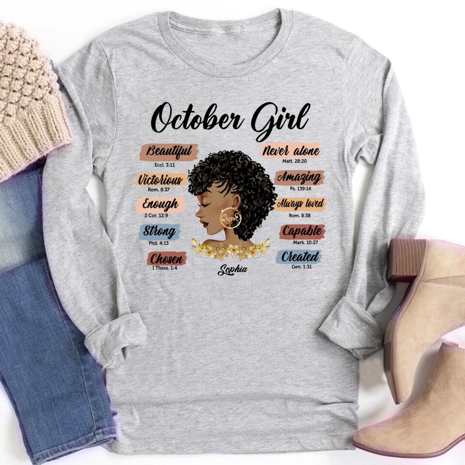 October Birthday Shirt, Custom Birthday Shirt, Queens was Born In October, October Birthday Shirts For Woman, October Birthday Gifts