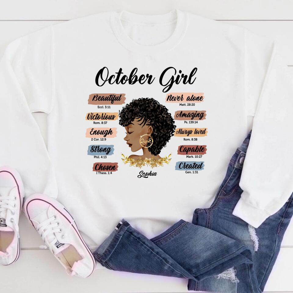 October Birthday Shirt, Custom Birthday Shirt, Queens was Born In October, October Birthday Shirts For Woman, October Birthday Gifts