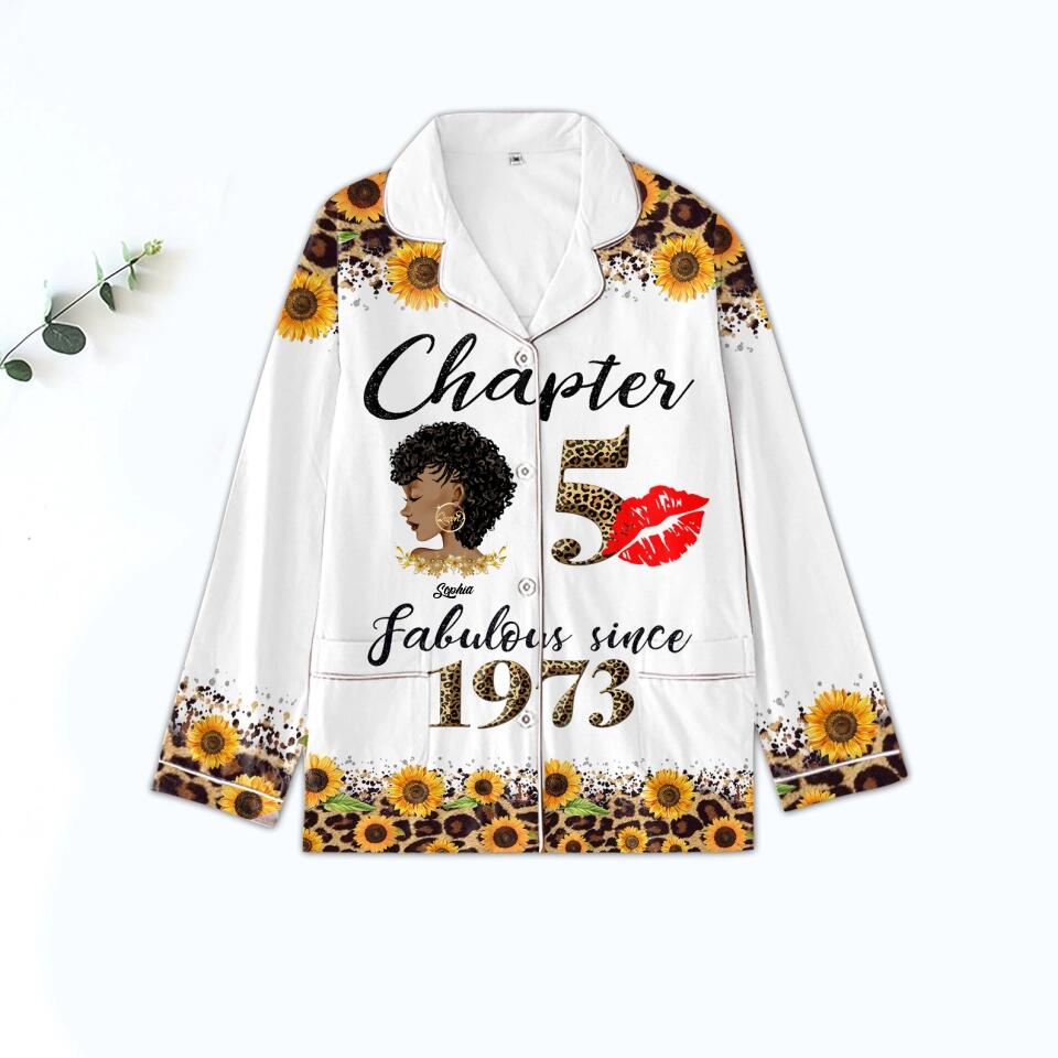 Chapter 50, Fabulous Since 1973 50th Birthday Unique Pajamas Set For Woman, Custom Birthday Pajamas, Her Gifts For 50 Years Old , Turning 50 Birthday Women&#39;s Pajamas Set