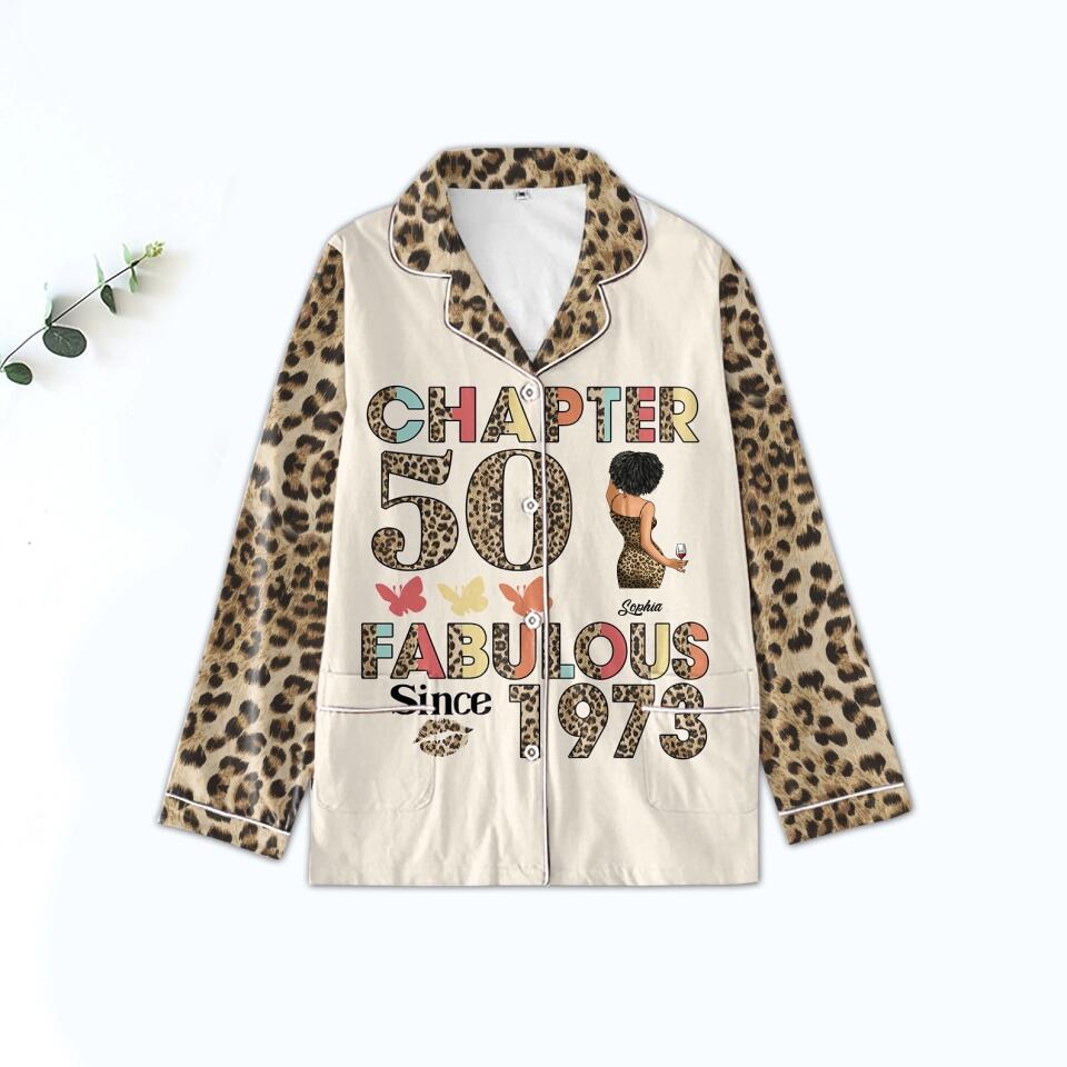 Chapter 50, Fabulous Since 1973 50th Birthday Unique Pajamas Set For Woman, Custom Birthday Pajamas, Her Gifts For 50 Years Old , Turning 50 Birthday Women&#39;s Pajamas Set