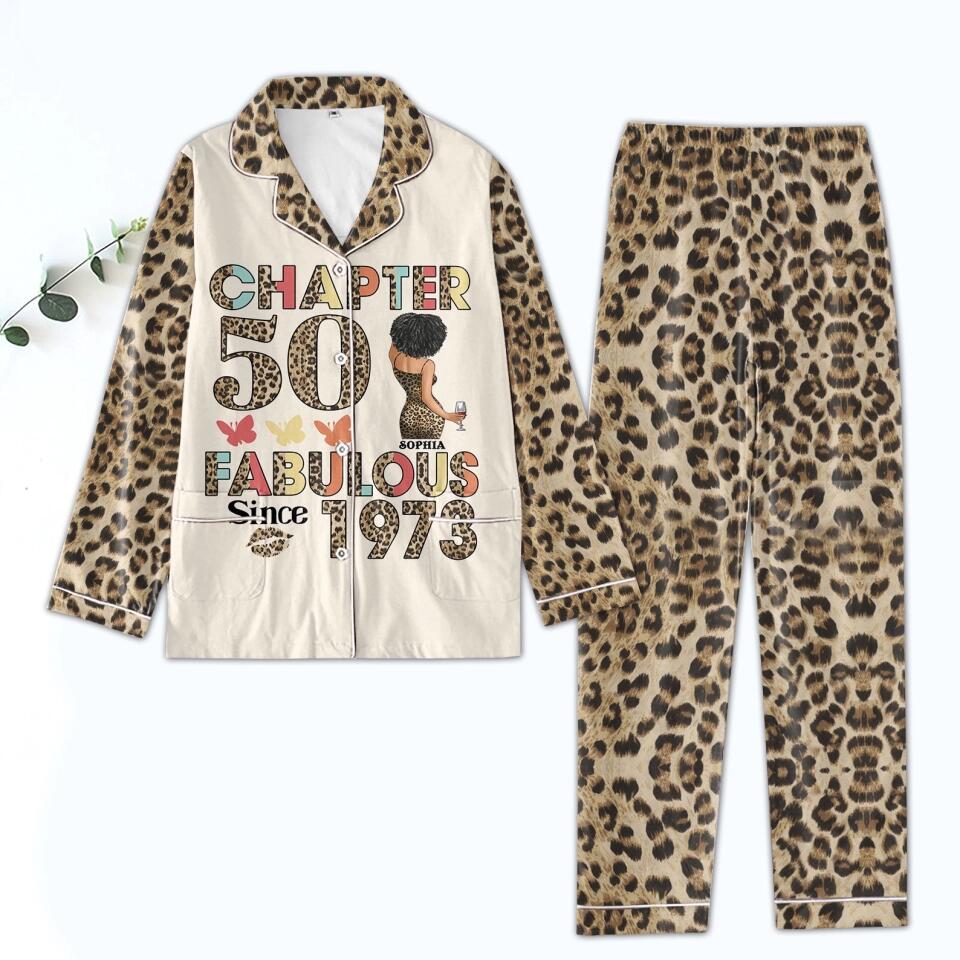 Chapter 50, Fabulous Since 1973 50th Birthday Unique Pajamas Set For Woman, Custom Birthday Pajamas, Her Gifts For 50 Years Old , Turning 50 Birthday Women&#39;s Pajamas Set